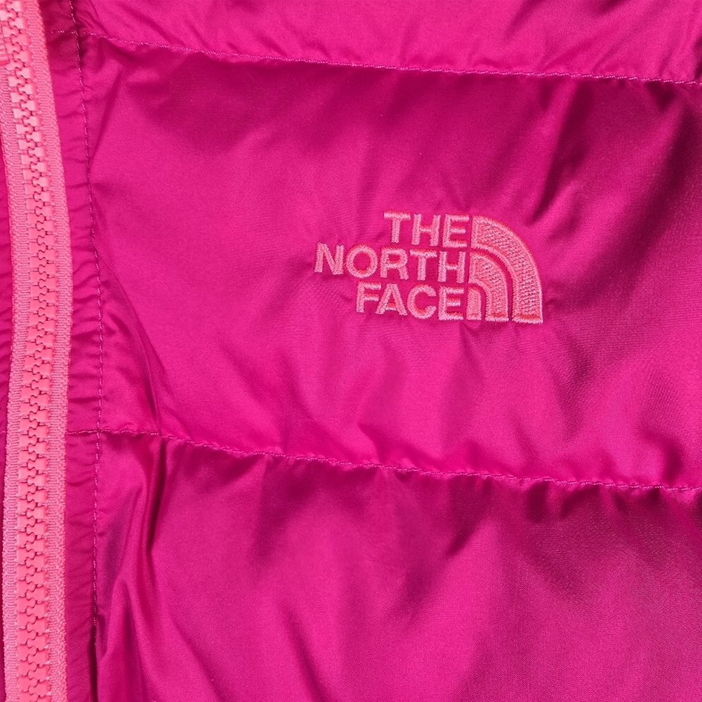The North Face Girls Andes Down Jacket In Luminous Pink Full Zip Size L 14-16 - Picture 4 of 16